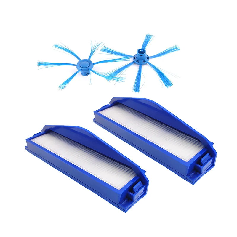 4pcs Hepa фильтр, боковая щетка комплект швабры для Philips FC8007 FC8792 FC8794 FC8796 пылесос запасные части - Цвет: 4pcs