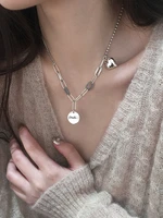 s925 sterling silver jewelry with round fashion sweater chain vintage thai silver niche design love necklace for female