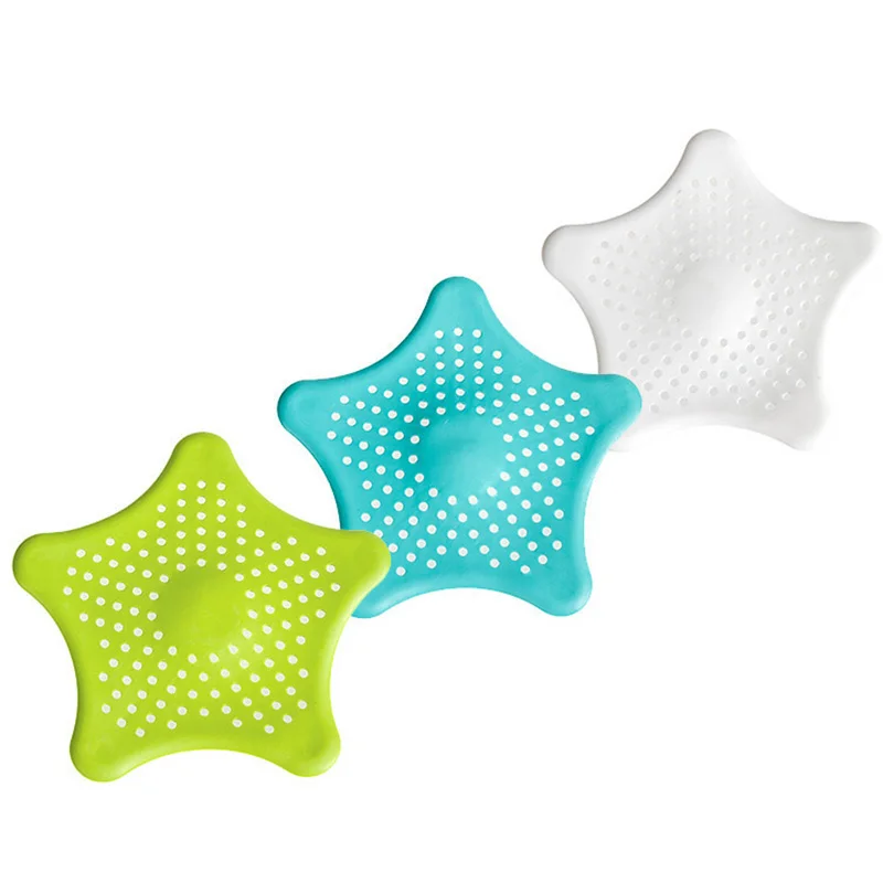 5 Color Five-pointed Star PVC Sink Filter Bathroom Kitchen Sewer Bath Shower Cover Drain Strainer Hair Stopper | Обустройство дома