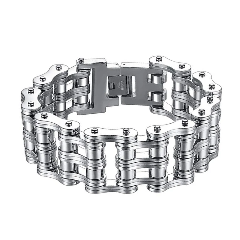 

Men's Fashion Punk Rock Bracelet Man Jewelry Stainless Steel Charms Wide Bracelet Men Accessories a Gift For Man Wholesale