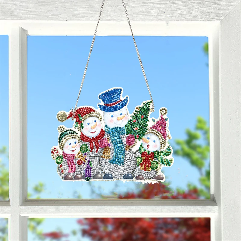 

5D Merry Christmas Diamond Painting Hanging Signs DIY Rhinestone Cross Stitch Kit Mosaic Art Snowman Gnome Diamonds Doorplate