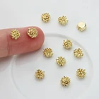20 шт.лот 6*6 мм, ювелирные изделия из цинкового сплава, аксессуары для сережек, запчасти, форма золотого цветка, сделай сам, фурнитура для сережек ручной работы