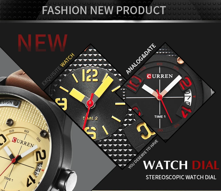 Часы наручные CURREN Мужские кварцевые модные брендовые повседневные деловые с