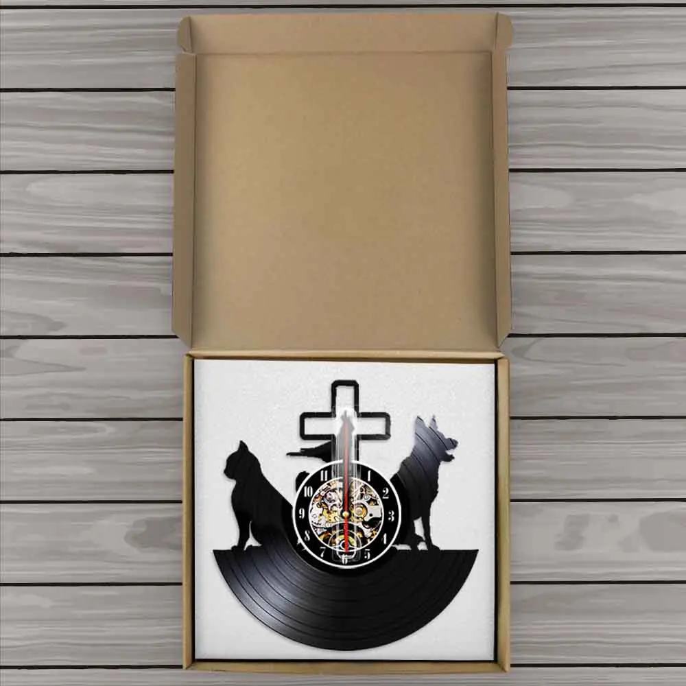 Виниловые настенные часы для собак и кошек ветеринарная клиника виниловая