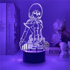 Аниме 3d ночсветильник Атака Титанов манга фигурка Акермана девушка ночсветильник для спальни Декор Светильник батарея лампа событие приз