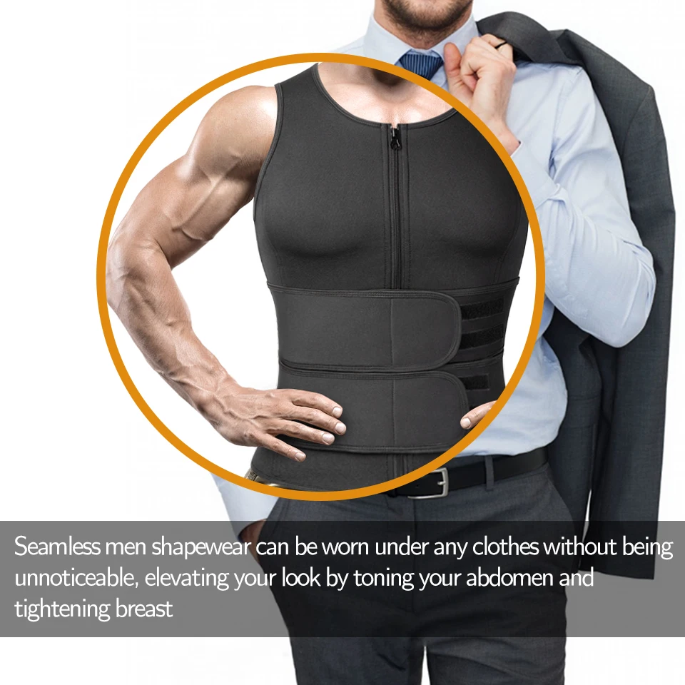 Männer Fatburner Body Shaper Neopren Abnehmen Sauna Weste Kompression Taille Trainer Tank Top