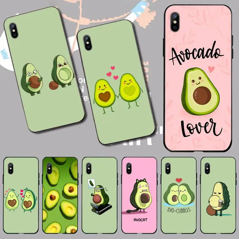 

Cartoon Cute Avocado Phone Case for iPhone 11 12 13 pro XS MAX 8 7 6 6S Plus X 5S SE 2020 XR mini