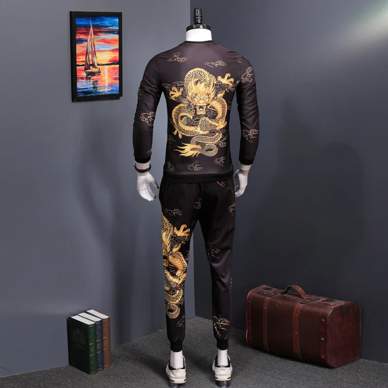 Новые осенние мужские комплекты 2020 модная футболка с длинными рукавами и принтом