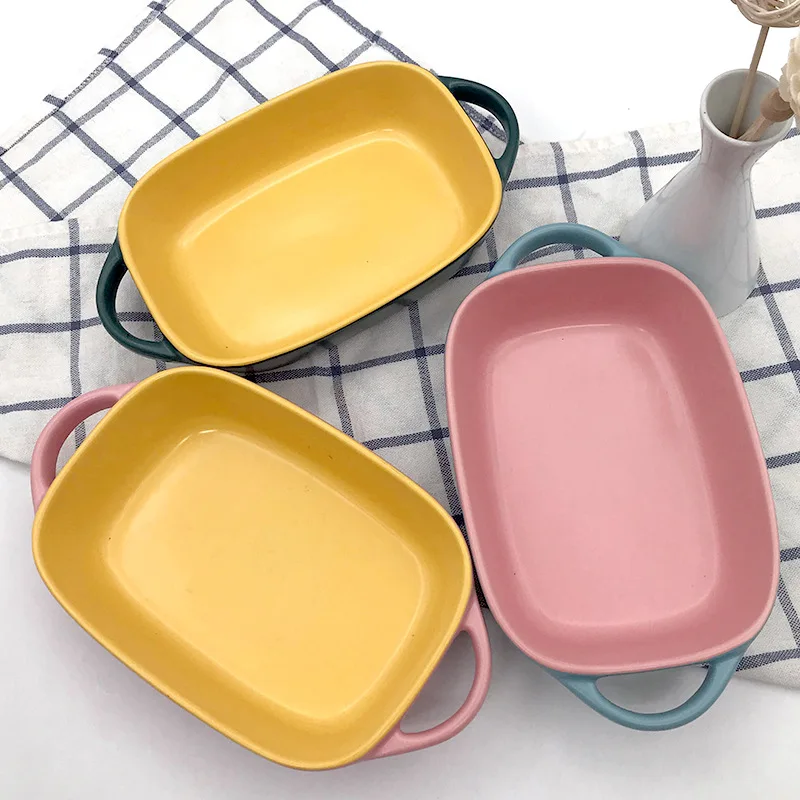 Керамический противень для выпечки прямоугольный в скандинавском стиле |