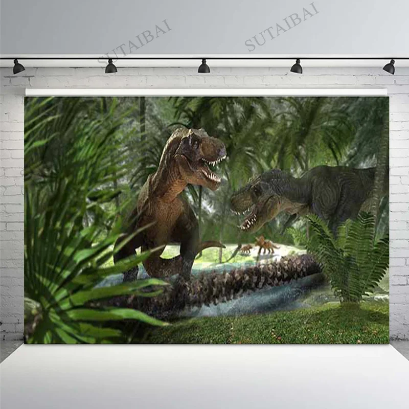

Jurassic World Dinosaur Forest Jungle Exploration Child Green Nature Background Photocall Photography Backdrop for Photo Studio