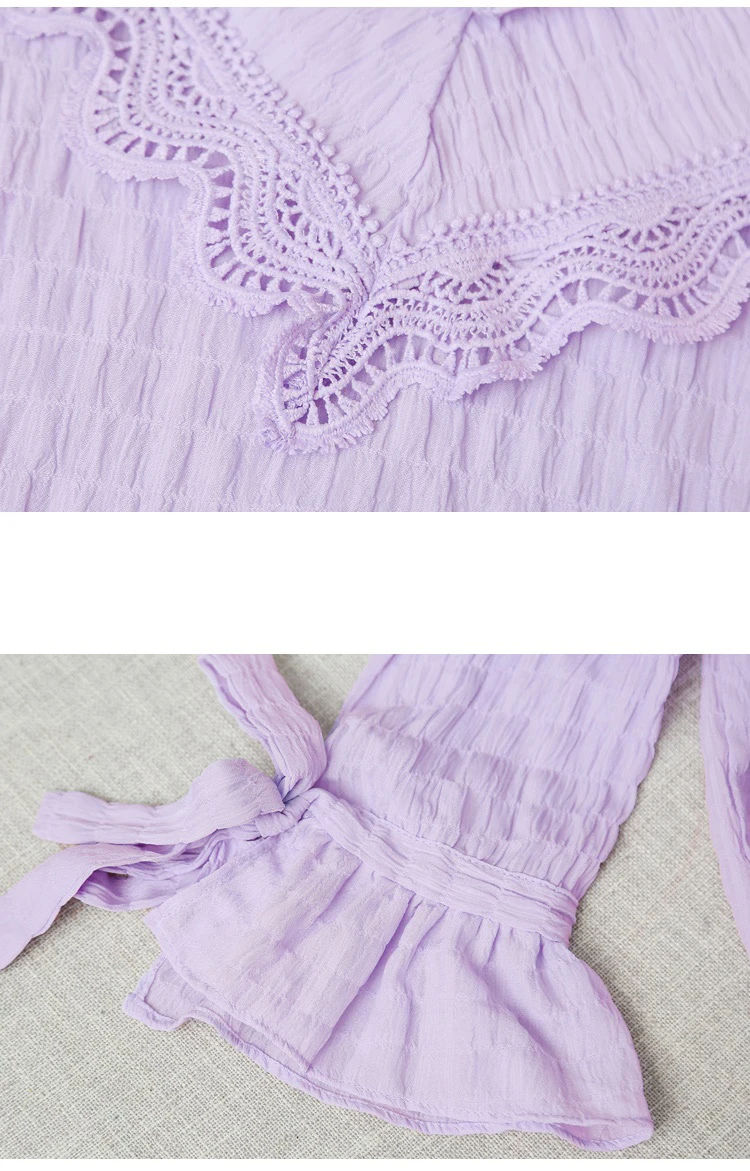 бант v-образный воротник шифон кружева Женские топы Модная рубашка Летние