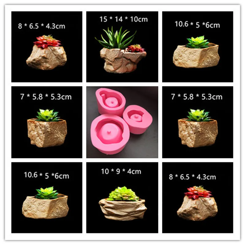 

Natural Stone Planter Molds Retro Creative Gardening Decoration Concrete Silicone Pot mold Cement Flowerpot Vase Clay Mould