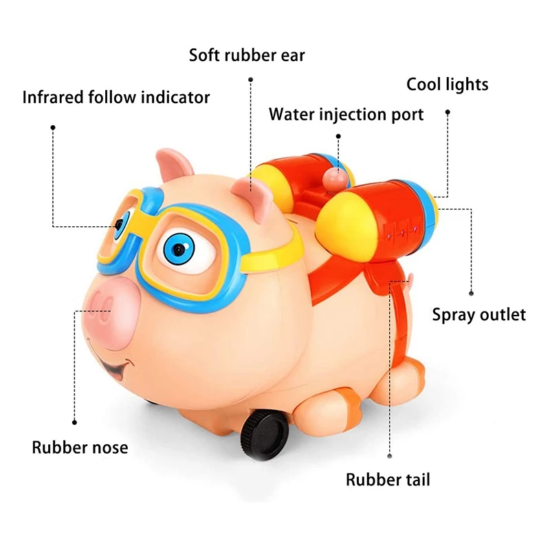 

Electronic Pet Piggy 2.4G Spray Pig Watch Remote Control Toy Car Electric Children's Toy Sensor Remote Interactive Pig