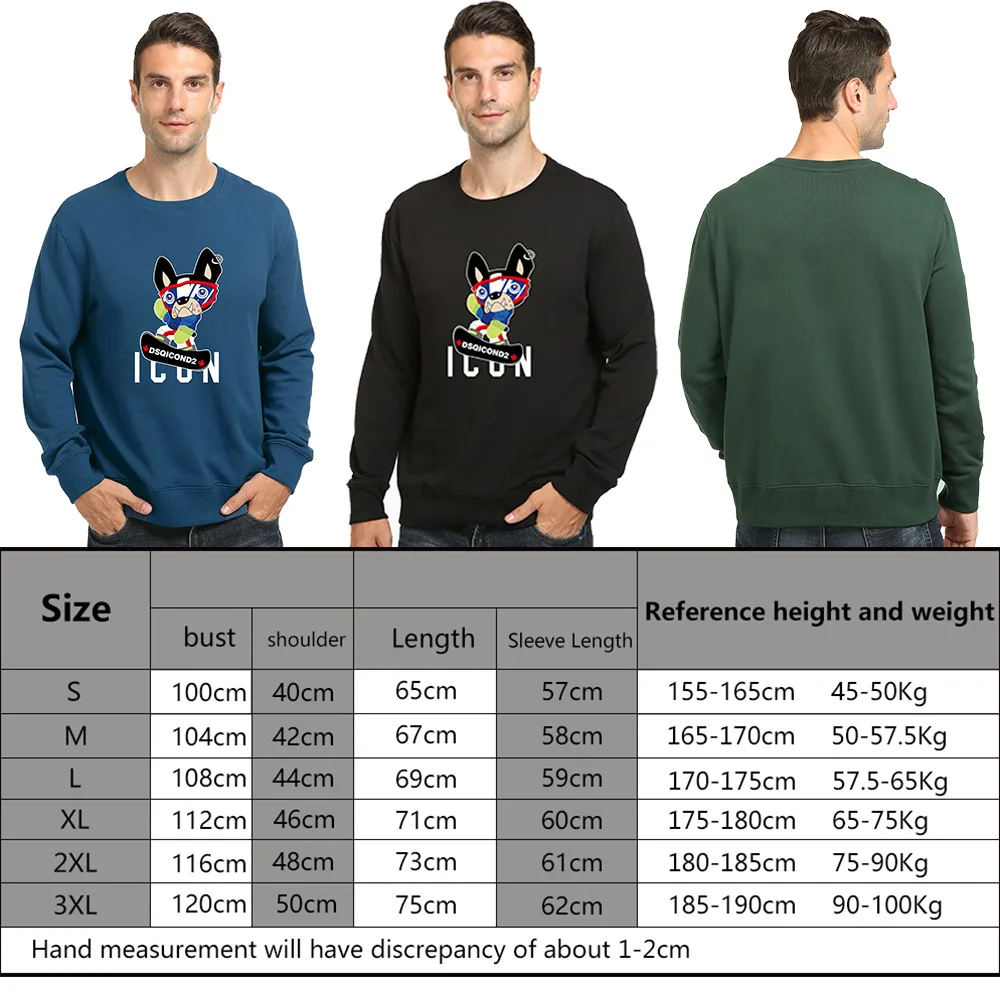 

DSQ2 brand winter style Men's Hoodie 100% cotton casual long sleeve Unisex hoody warm ICON letter Hoodie sweatshirt for men