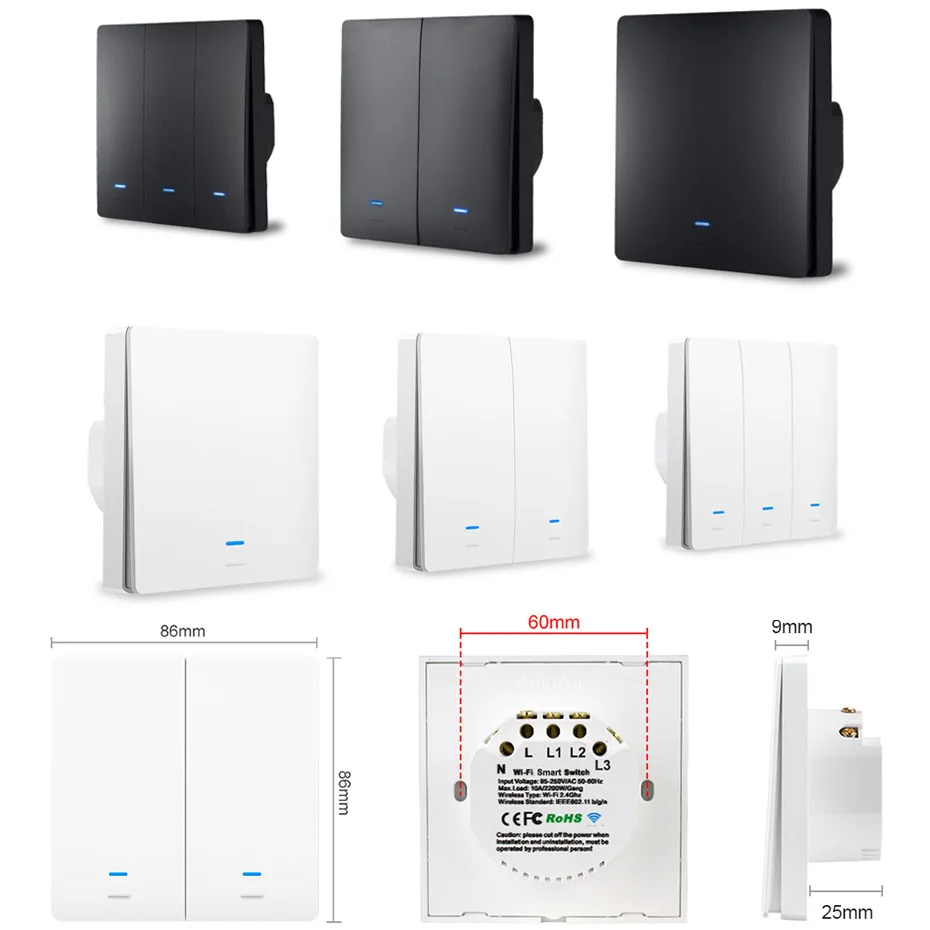 Умный выключатель Tuya настенный переключатель с Wi-Fi совместим Google Assistant Alexa |