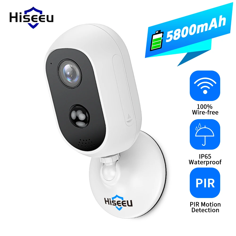 Hiseeu C30 1536P 1080P Wireless Battery IP Camera Rechargeable 2 Way Audio Outdoor Weatherproof Security Wifi solar PIR Motion