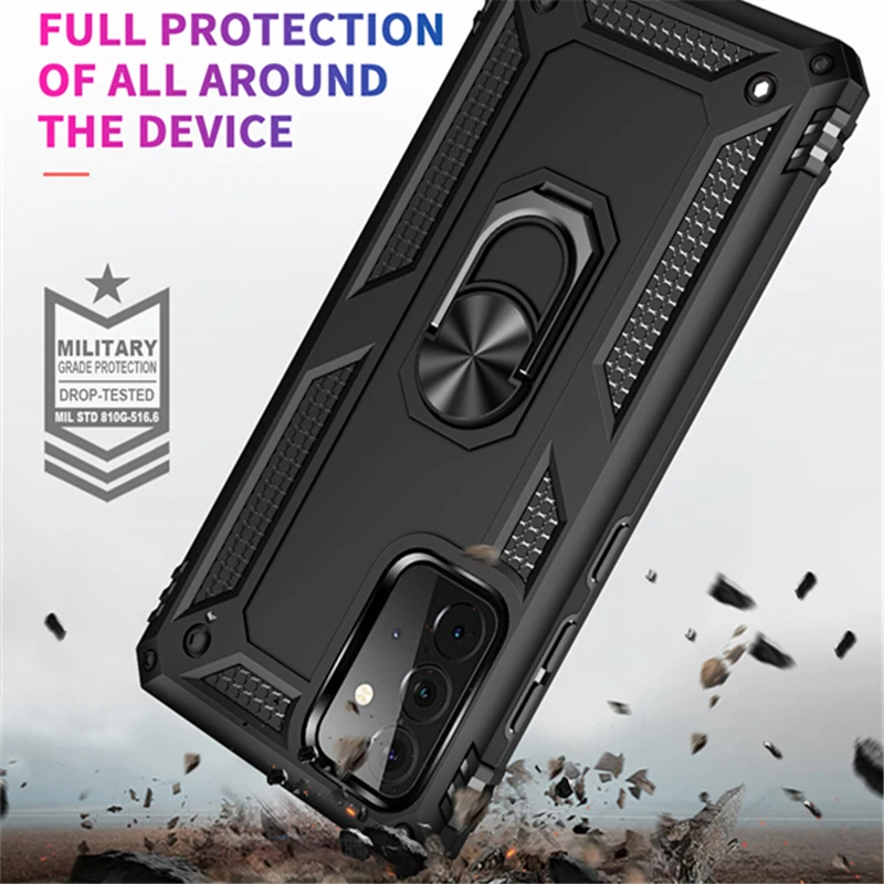 

Anti-Scratch Kickstand Cases for Samsung Galaxy A72 A52 A42 A12 A32 5G S20 FE S21 Ultra A21S M31 M21 A51 A71 A81 A91 Ring Cover