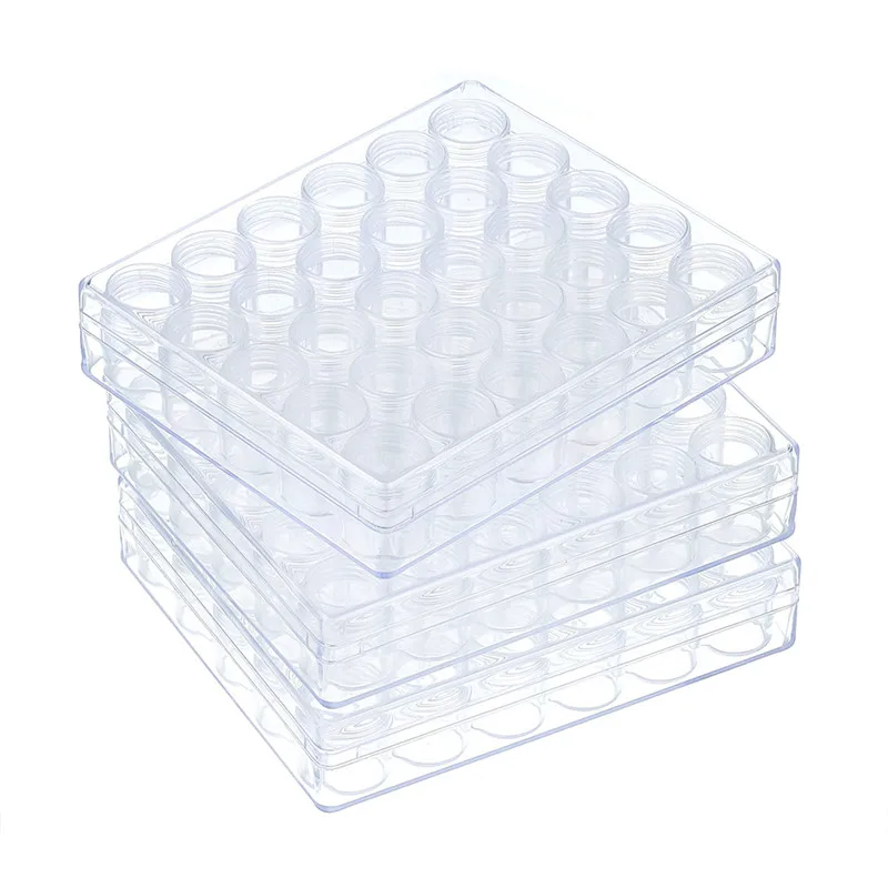 

3 Sets/lot 30 bottles/set Plastic Beads Storage Containers for Jewelry Packaging Beads Storage 13.5cmx16cmx3.5cm bottle: 26x29mm
