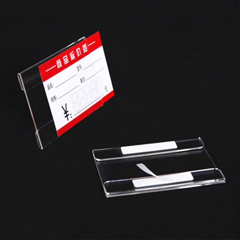

10pcs Acrylic Desk Sign Label Frame Price Tag Display Business Card Stand Price Frame Frame Holder