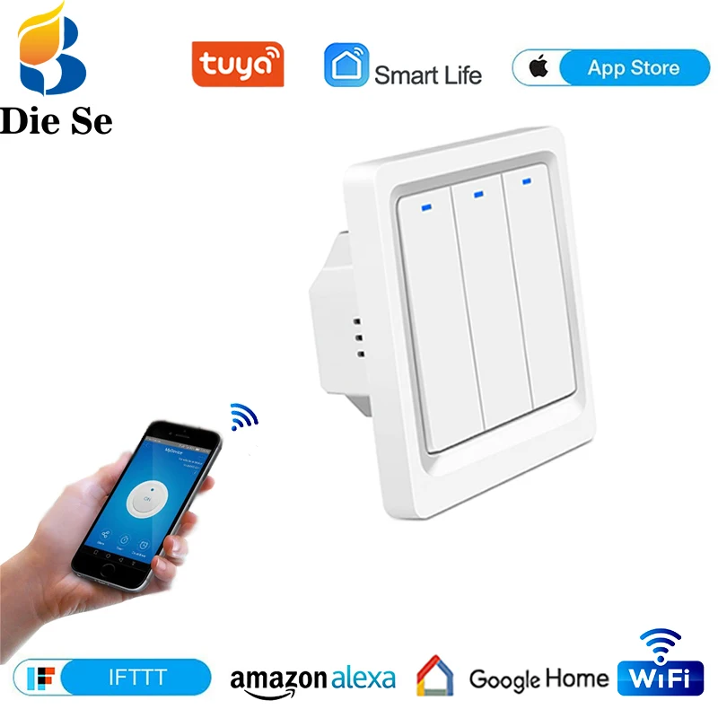 Лампа ЕС Светодиодный светильник умный переключатель Wi Fi Tuya/приложение Smart Life 1/2/3