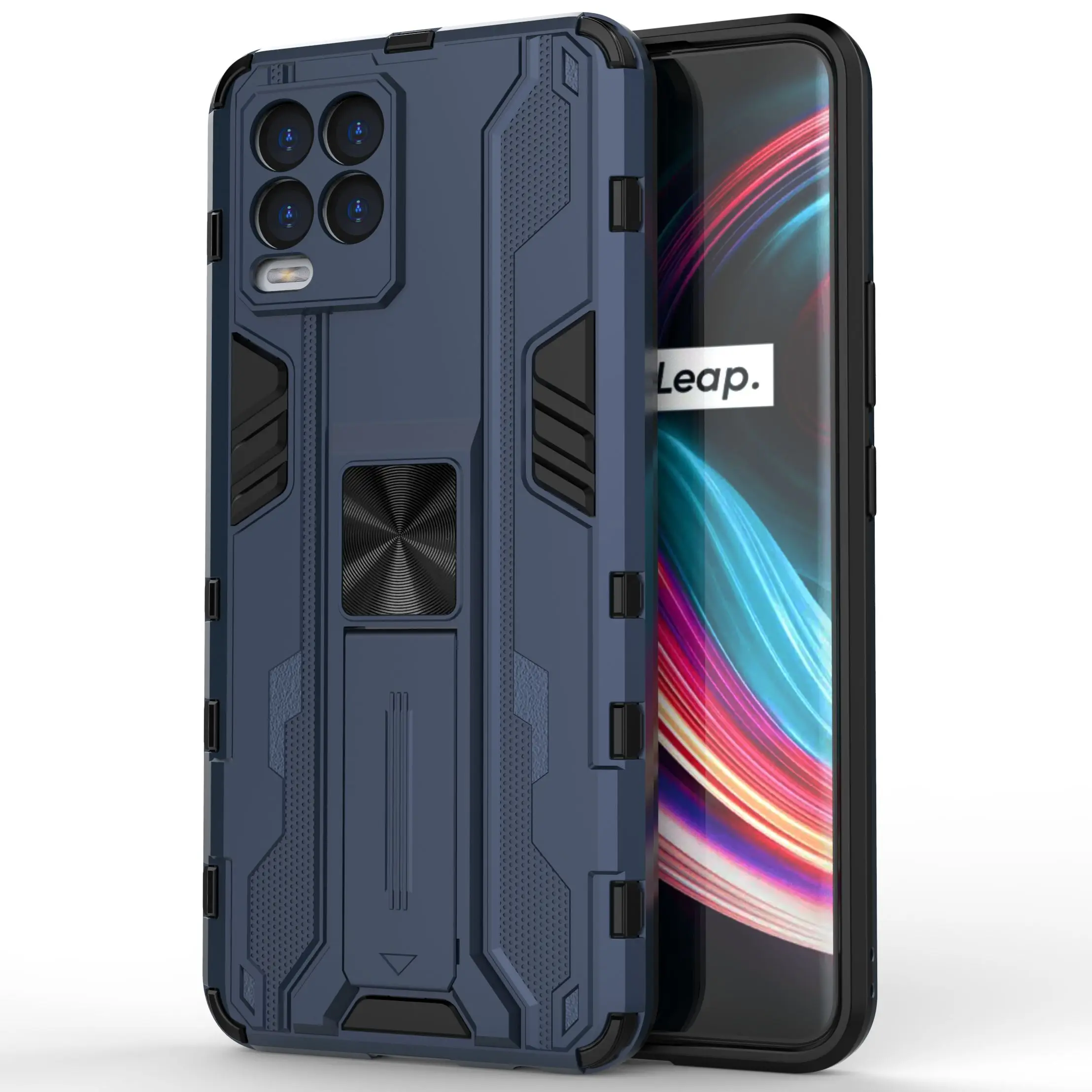 

Luxury Armor Anti Fall Bracket Phone Case For OPPO Realme Q3 A95 C20 Q3I 8 A55 V13 GT A94 A93 A74 A94 Pro 5G 4G Protection Cover