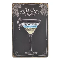 bar pub cafe wall decor cocktail beer metal poster tin sign wall hanging home decor plate