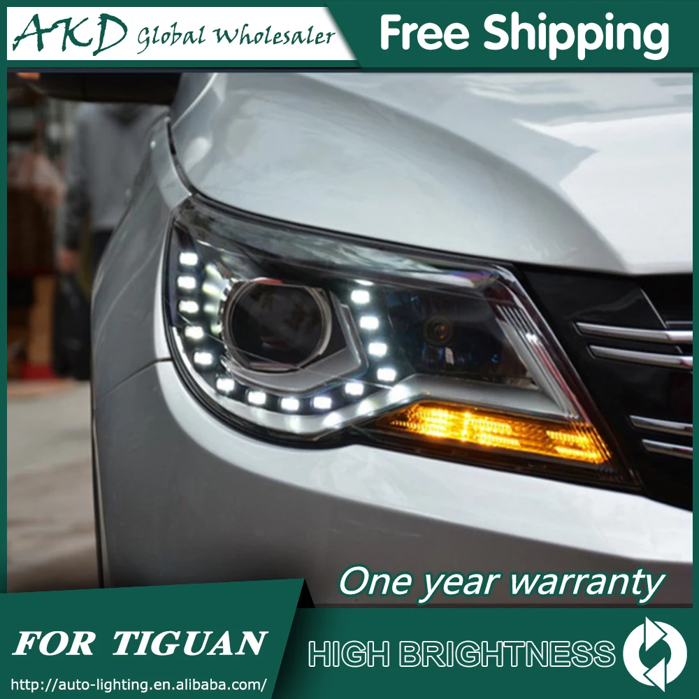AKD автомобильный Стайлинг для VW Tiguan фары 2009 2012 СВЕТОДИОДНЫЙ DRL биксеноновый