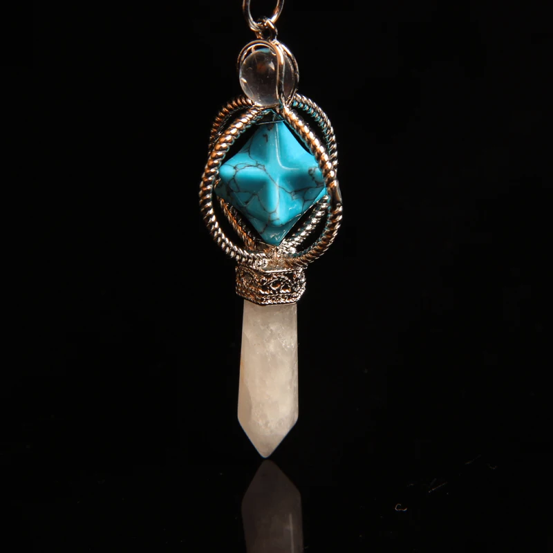 

1PC Natural Crystal Amethyst Crystal Point Pendant Quartz Mineral Fashion Couple Pendant Jewelry Collarbone Necklace DIY Gifts