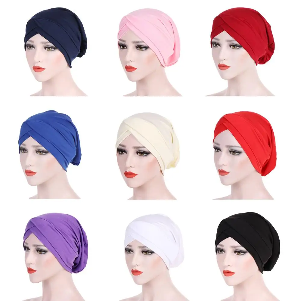

India Cap Muslim Scarf Women Chemo Hat Beanie Skullies Scarf Turban Head Wrap Bonnet Hair Loss Hat Islamic Arab Stretch Fashion