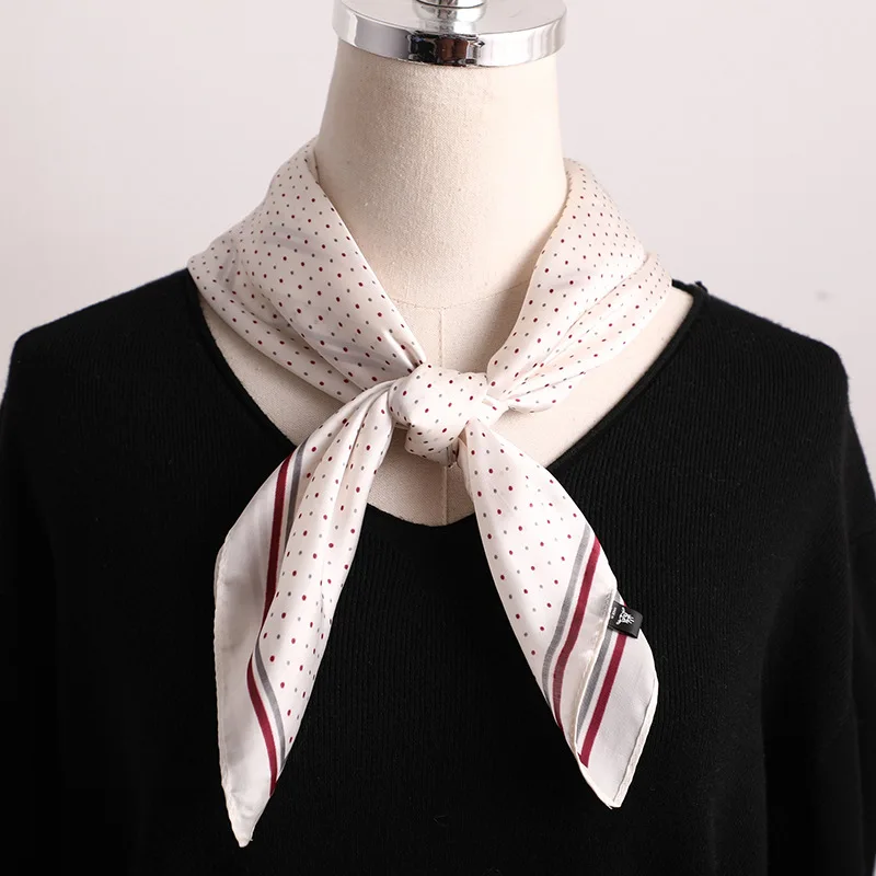 Женский шёлковый шарф платок в горошек 70 Х70 см| |