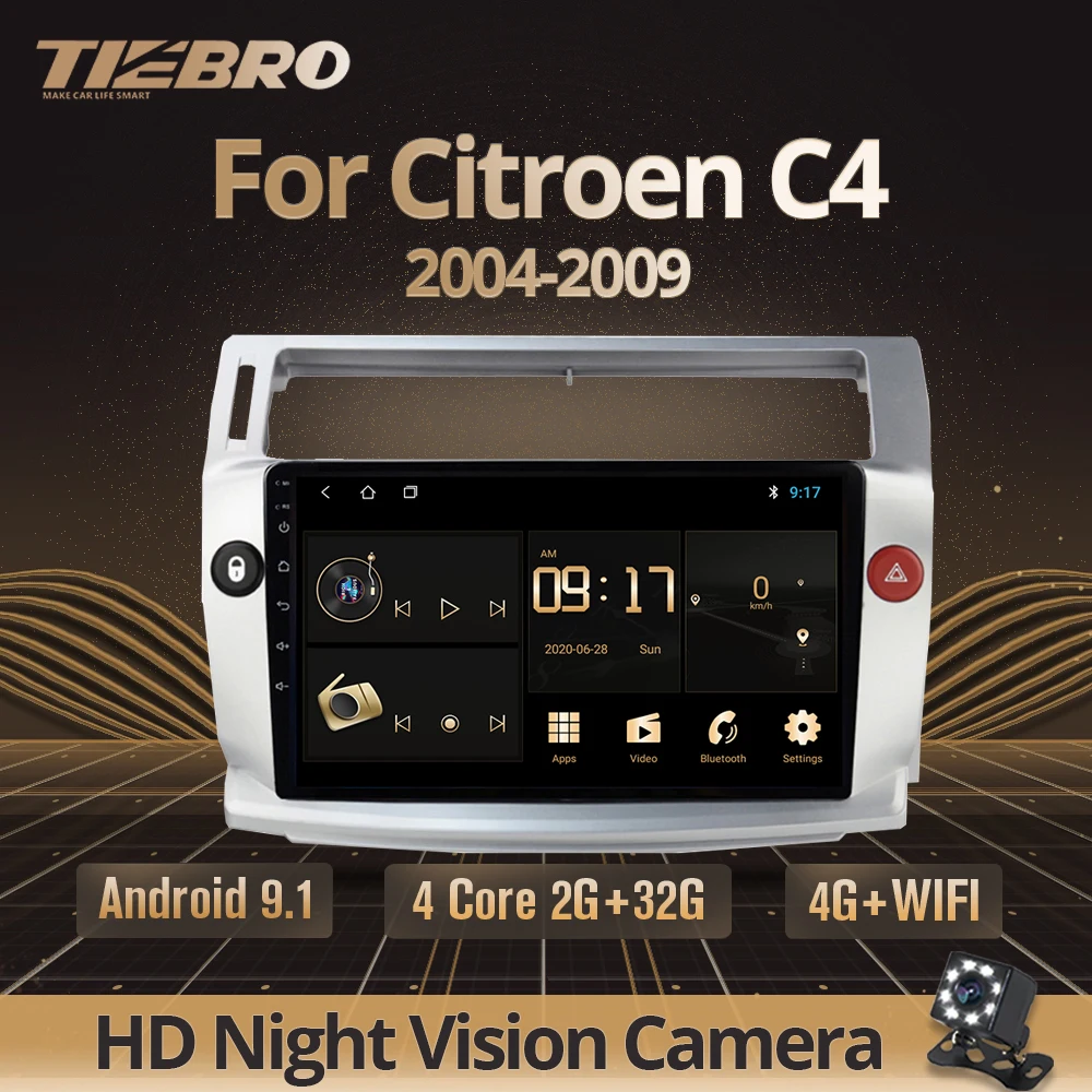TIEBRO для Citroen C4 C Triomphe Quatre 2004 2009 Автомобильный Радио Мультимедиа Видео No 2 Din Dvd плеер