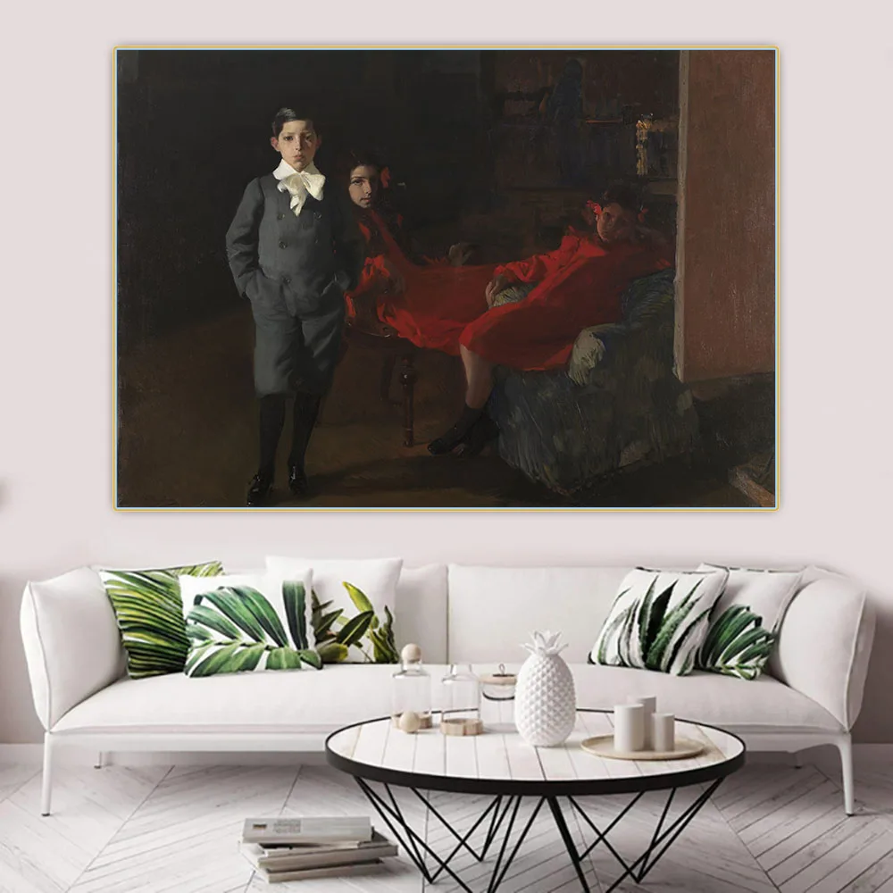 

Holover Canvas Oil Painting Joaquin Sorolla"My Children"Naturalism Aesthetic Poster Backdrop Wall Home Interior Decoration