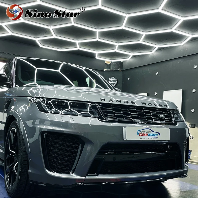

STC202 4.8M*3.1M Customer easy to install Good use in United States car showroom 4s workshop dropshipping led hexagon