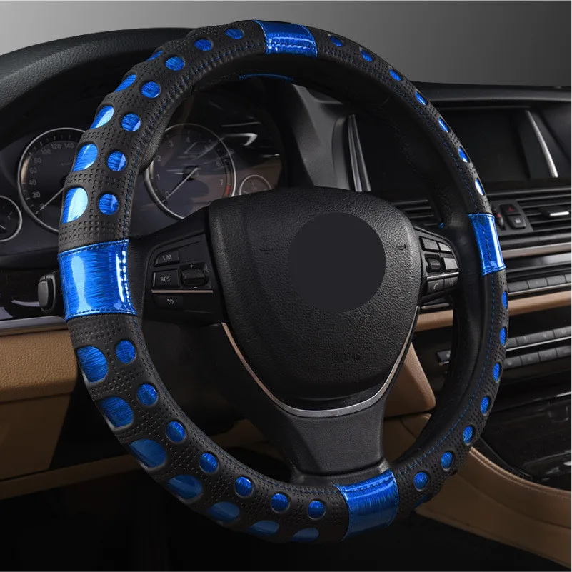 Модный кожаный чехол для руля автомобиля с лазерной обработкой 38 см