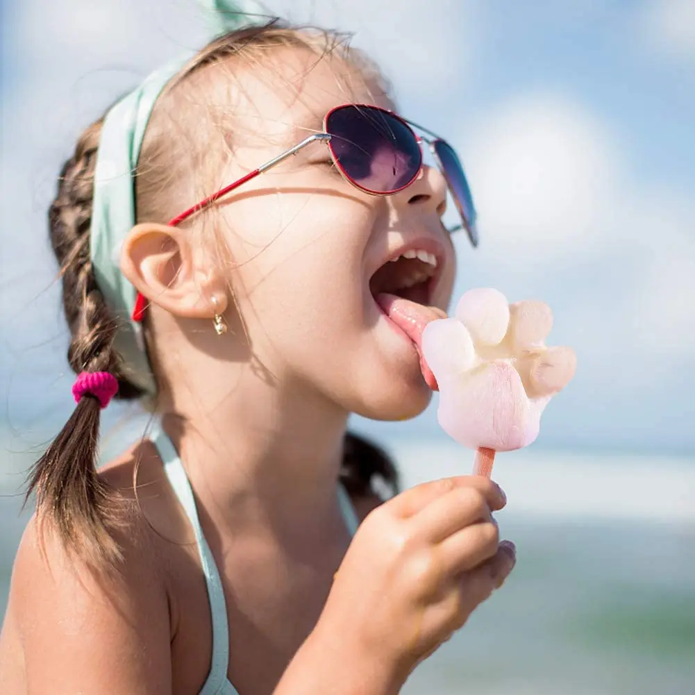 

SILIKOLOVE Cartoon Kids Ice Cream Mold With Lids Silicone Popsicle Mold Reusable Ice Pop Mold For DIY Making Summer Favorites
