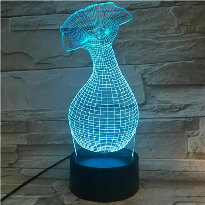 

Горячая Распродажа 3d Маленькая ночная лампа серия ВАЗ светодиодная цветная сенсорная настольная лампа украшение для дома спальни подарок ...