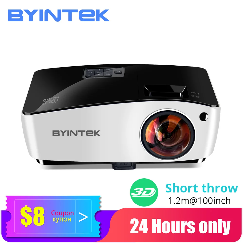 BYINTEK облако K5 Short Throw 4000ANSI Full HD 1080P дневной свет заднего видео DLP 3D проектор для Кино