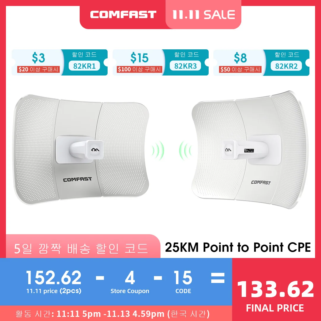 

25km Long Distance Outdoor 5.8G Wifi router 2 Extender Signal Amplifier Point Wi-fi 900Mbps Wireless Bridge CPE Wi fi Antenna AP