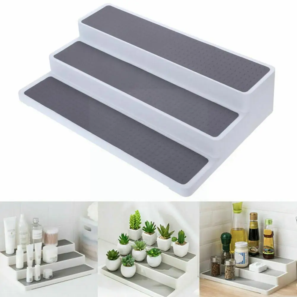 

Kitchen Organizer For Seasoning Can Three Tier Condiment Step Bottle Holder Spice Shelf For Cabinet Rack Countertop O8g0