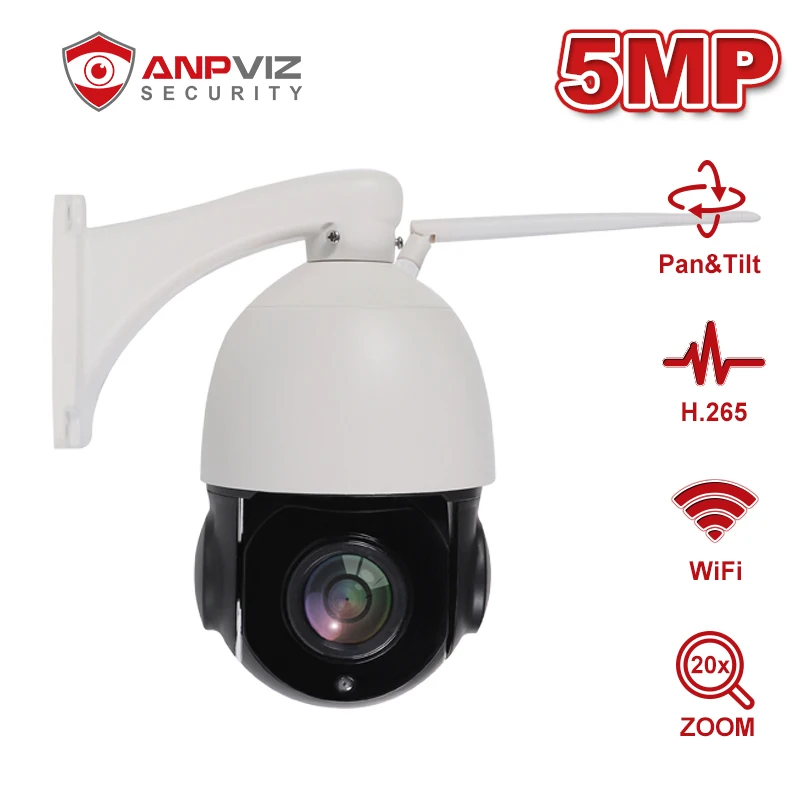 Anpviz 5MP WIFI PTZ камера 20X оптический зум наружная Водонепроницаемая Камера