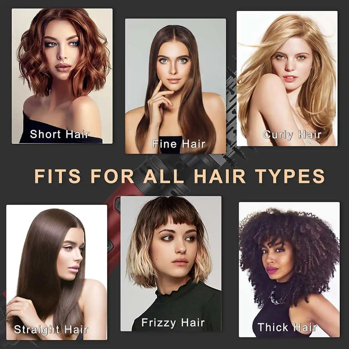 

Hair Dryer Comb Rotating Hot Air Brush overheating protection 36/50mm Change Brush Professional Blow Dryer Multifunctional Comb