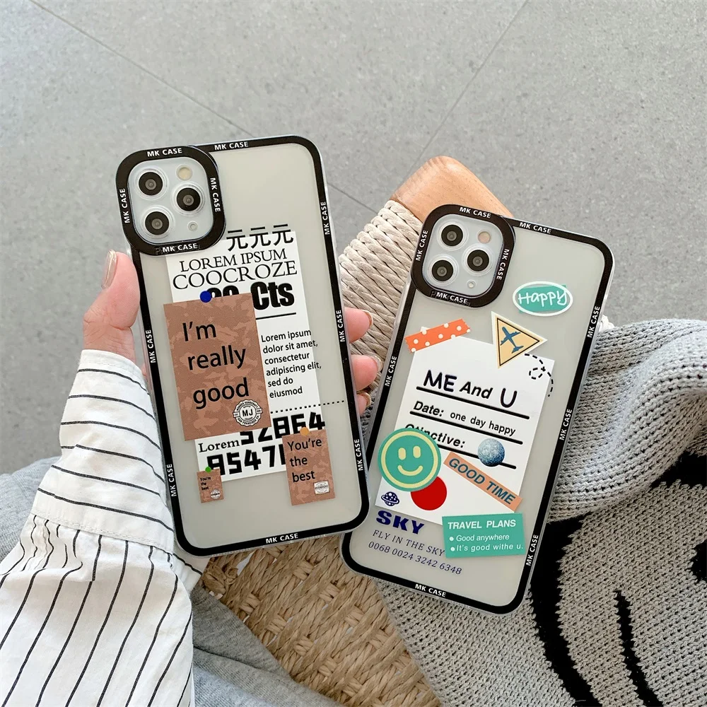 Модный милый чехол с надписью для iPhone 13 12 11 Pro X XR XS Max 7 8 Plus SE 2020 мягкий прозрачный