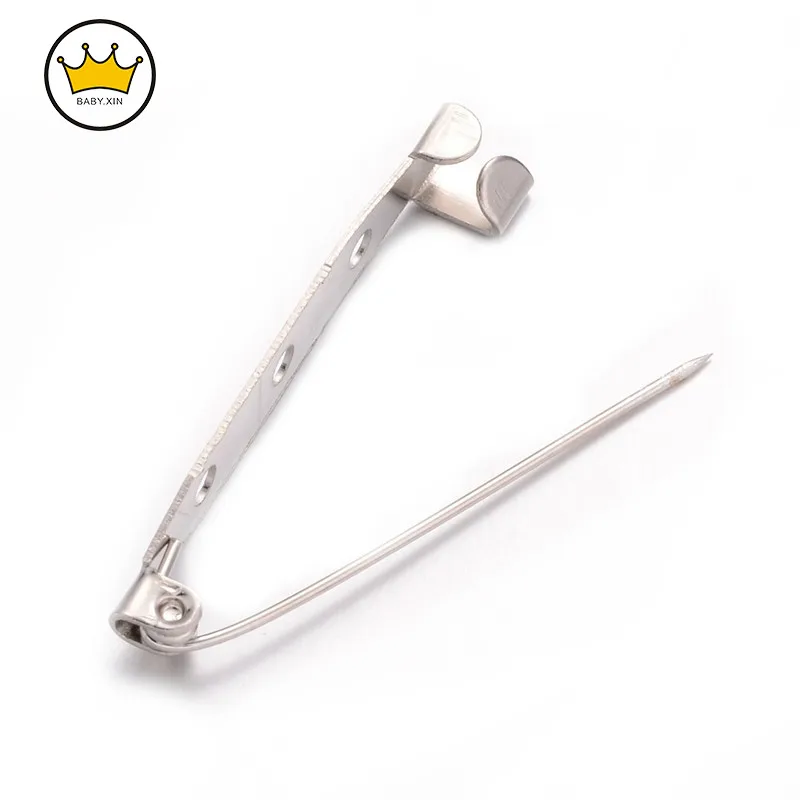 

100PCS/Lot Iron Brooch Base Back Bar Badge Holder Safe Lock Brooch Pins for DIY Brooch Jewelry Making Accessories