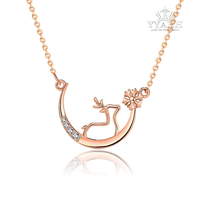 

Original Christmas Snowflake Elk Necklace By Female Insta Feng Sen Is A Deer with Your Clavicle Chain