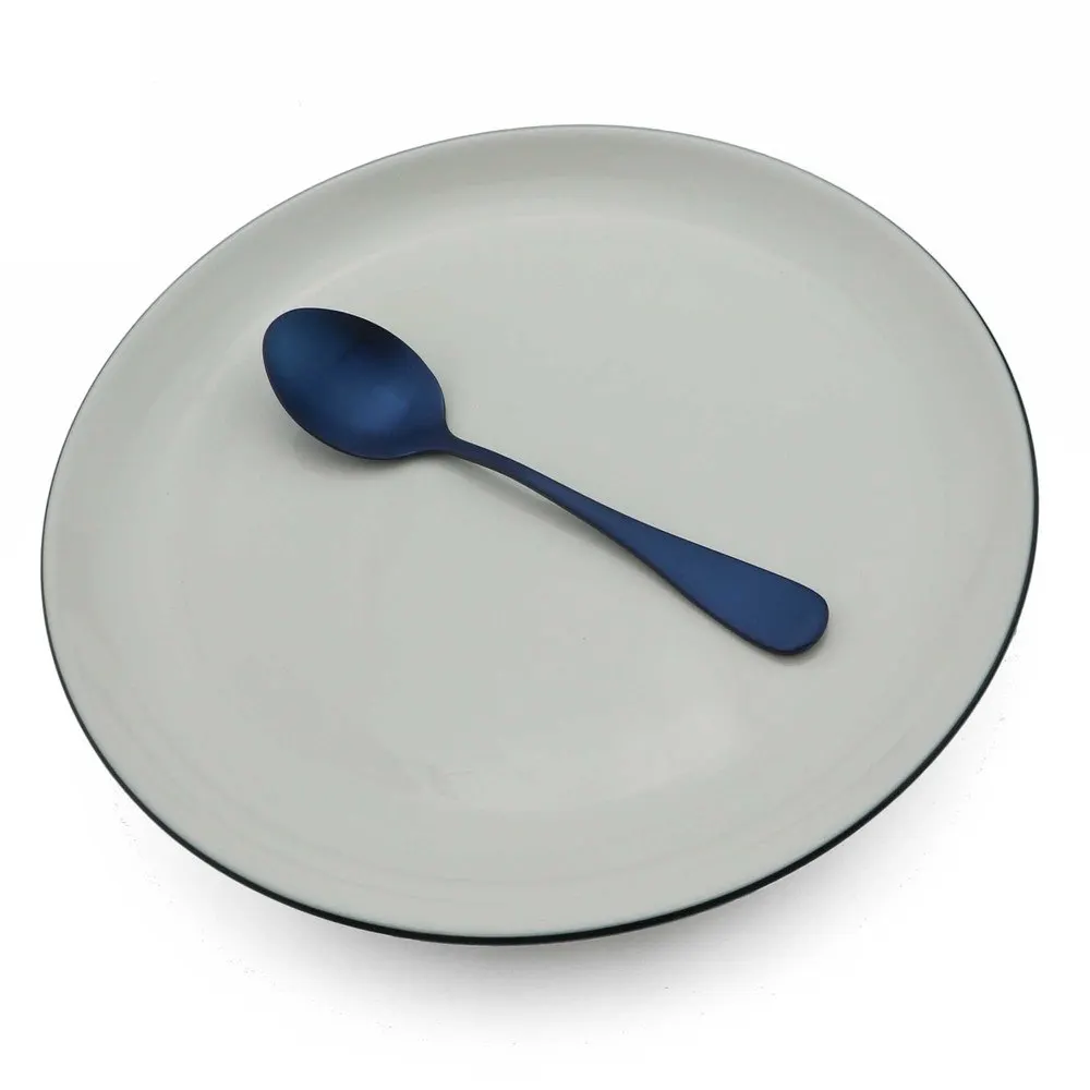 Набор синих матовых столовых приборов из нержавеющей стали 4 шт. столовая посуда