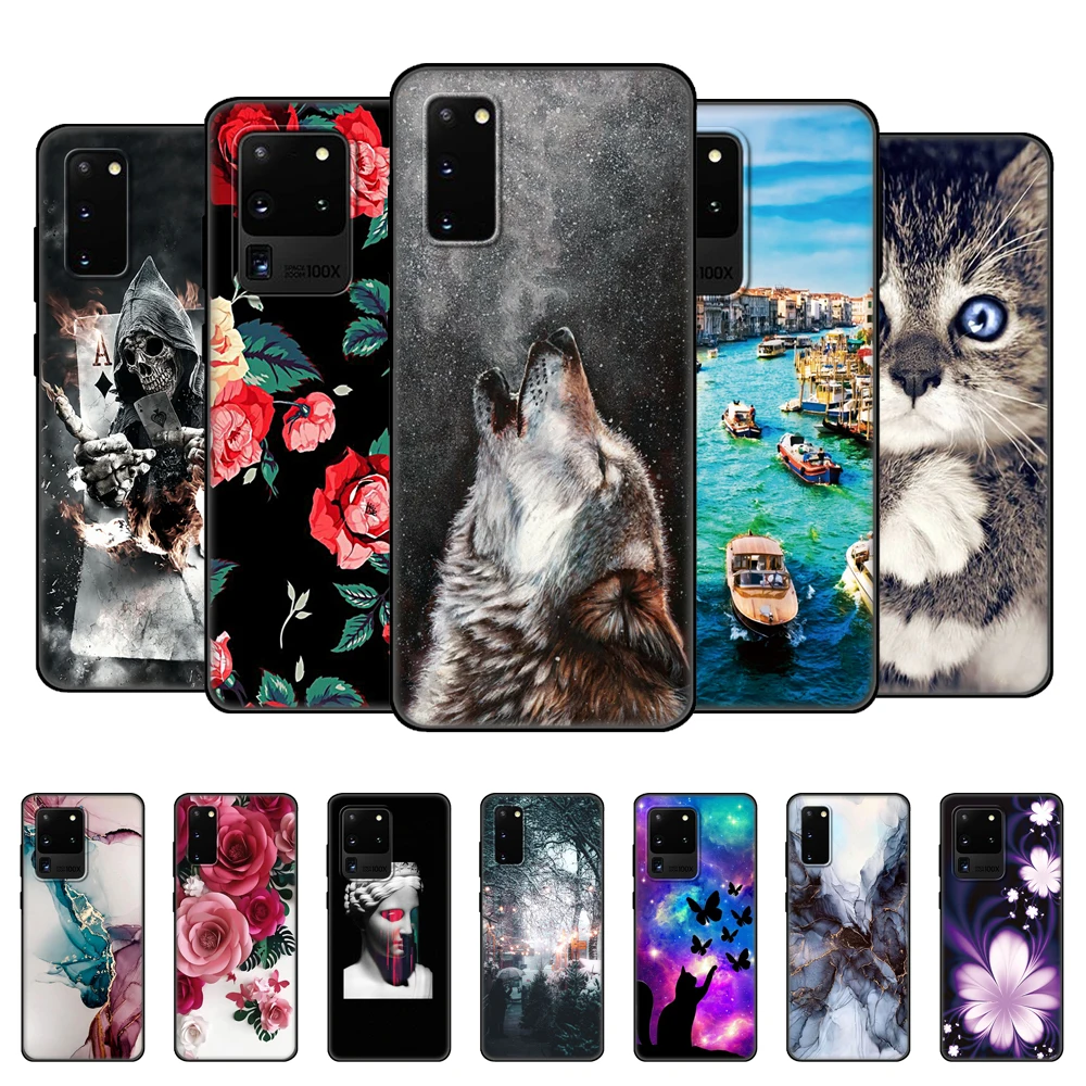 

For Samsung Galaxy S20 Case For Samsung S20 PLUS S20 Ultra S20 FE Case Silicon TPU Phone Cover GalaxyS20 S 20 + black tpu case