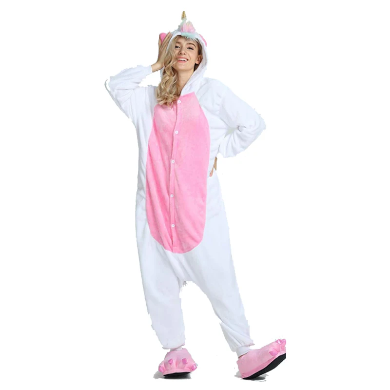 Пижама унисекс для взрослых с животными 2020 комбинезон единорогом кигуруми