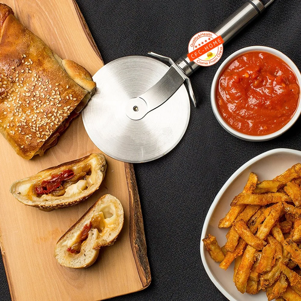

Large 3.78 inch Premium Stainless Steel Pizza Cutter Wheel Pizza Slicer - Strong and Best Sharp Blade Pizza Cutter Wheel