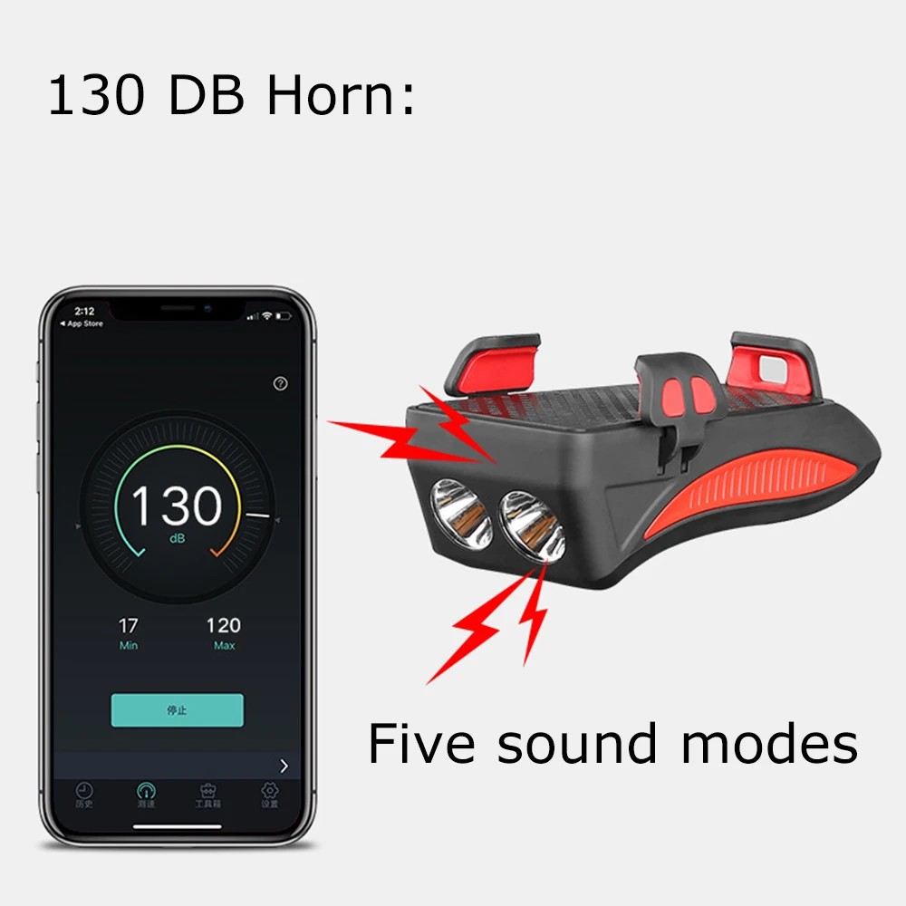 Многофункциональным велосипед светильник USB Перезаряжаемые спереди 4000 мА/ч