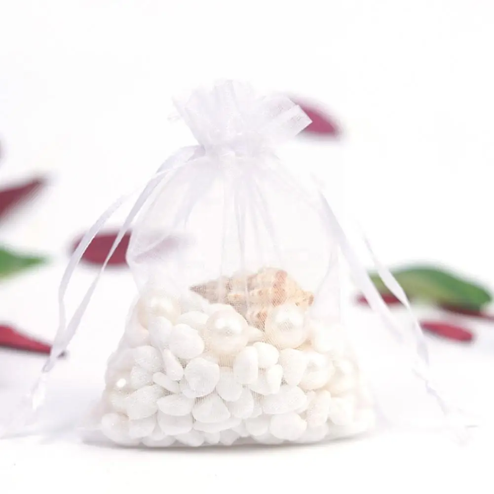 

100pcs New Drawstring Organza Bags Jewelry Packaging Bags Bags Gifts Pouches Wedding Candy Wholesale M3Z6